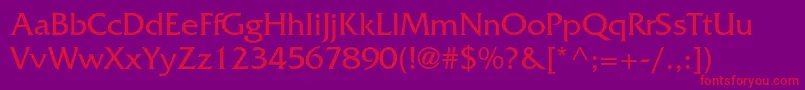 Frizquadratastd Font – Red Fonts on Purple Background