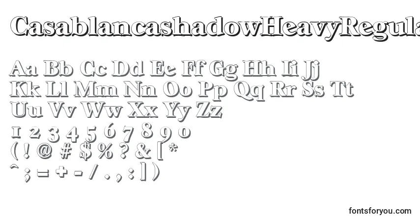 A fonte CasablancashadowHeavyRegular – alfabeto, números, caracteres especiais