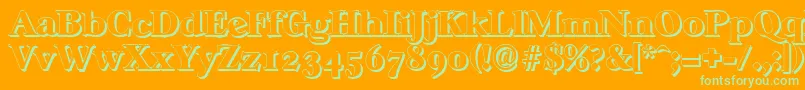 CasablancashadowHeavyRegular-Schriftart – Grüne Schriften auf orangefarbenem Hintergrund