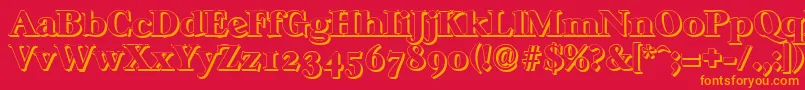 CasablancashadowHeavyRegular Font – Orange Fonts on Red Background