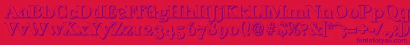 CasablancashadowHeavyRegular-Schriftart – Violette Schriften auf rotem Hintergrund