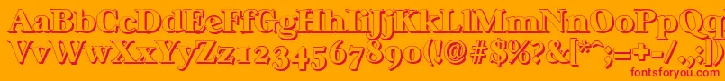 CasablancashadowHeavyRegular Font – Red Fonts on Orange Background
