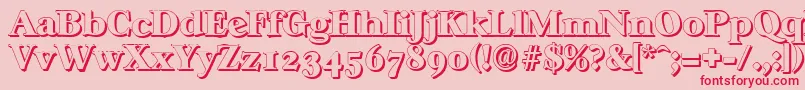 CasablancashadowHeavyRegular-Schriftart – Rote Schriften auf rosa Hintergrund