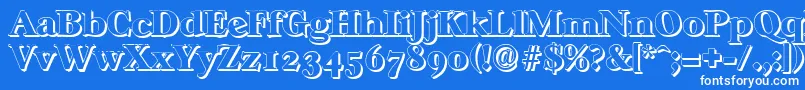 CasablancashadowHeavyRegular Font – White Fonts on Blue Background