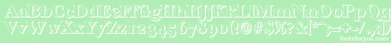 CasablancashadowHeavyRegular-Schriftart – Weiße Schriften auf grünem Hintergrund