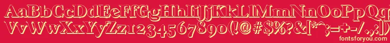 Шрифт CasablancashadowHeavyRegular – жёлтые шрифты на красном фоне