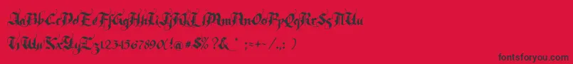 fuente Rhapsody – Fuentes Negras Sobre Fondo Rojo