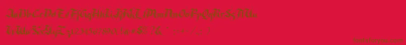 Czcionka Rhapsody – brązowe czcionki na czerwonym tle