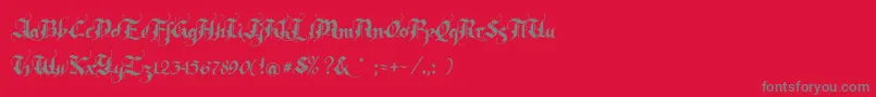 フォントRhapsody – 赤い背景に灰色の文字
