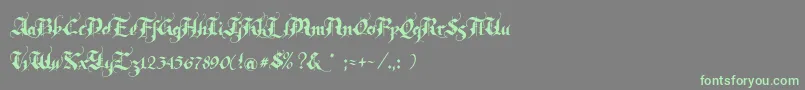 Rhapsody Font – Green Fonts on Gray Background