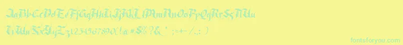 Czcionka Rhapsody – zielone czcionki na żółtym tle