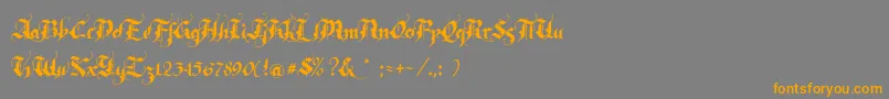 Rhapsody Font – Orange Fonts on Gray Background