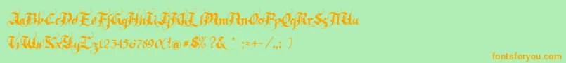 Rhapsody Font – Orange Fonts on Green Background