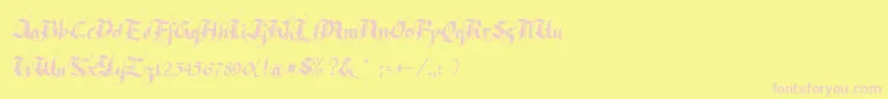 Czcionka Rhapsody – różowe czcionki na żółtym tle