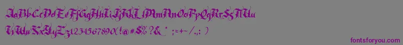 フォントRhapsody – 紫色のフォント、灰色の背景