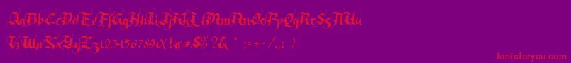 Rhapsody-Schriftart – Rote Schriften auf violettem Hintergrund