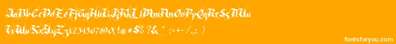 Rhapsody Font – White Fonts on Orange Background