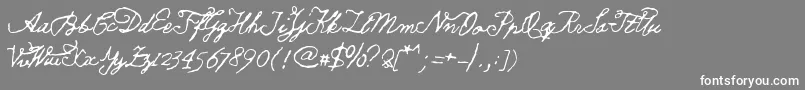 フォントTellUsPangaia – 灰色の背景に白い文字