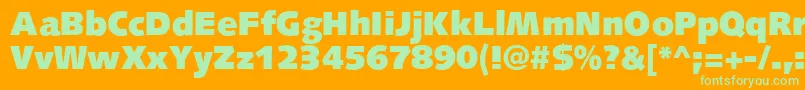 S841SansUltraRegular-Schriftart – Grüne Schriften auf orangefarbenem Hintergrund