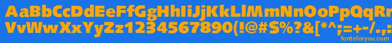 S841SansUltraRegular Font – Orange Fonts on Blue Background