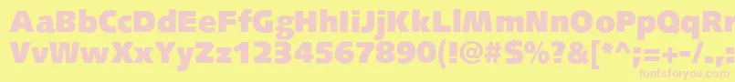 S841SansUltraRegular Font – Pink Fonts on Yellow Background