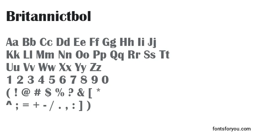 Fuente Britannictbol - alfabeto, números, caracteres especiales