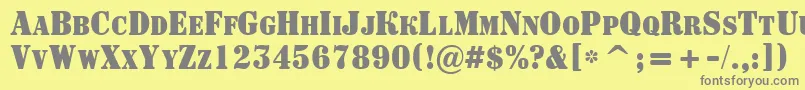 フォントASignboardcpsnrBold – 黄色の背景に灰色の文字