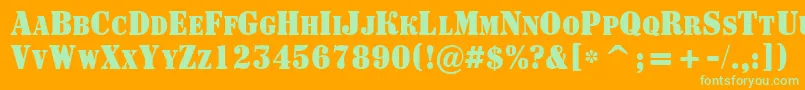 ASignboardcpsnrBold Font – Green Fonts on Orange Background