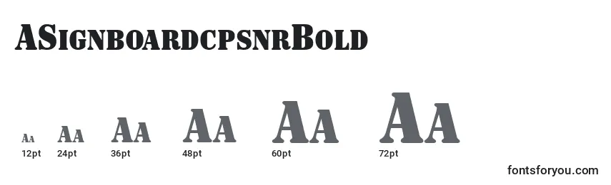 ASignboardcpsnrBold Font Sizes