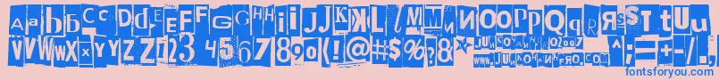 Phorssa Font – Blue Fonts on Pink Background
