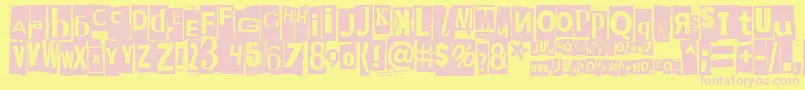 Phorssa Font – Pink Fonts on Yellow Background