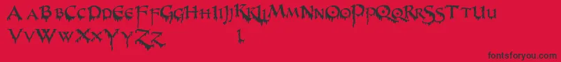PrUncialCreepy Font – Black Fonts on Red Background