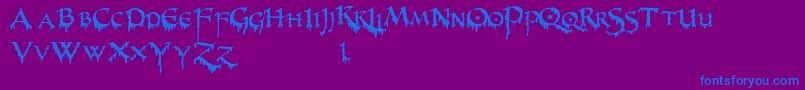 PrUncialCreepy Font – Blue Fonts on Purple Background