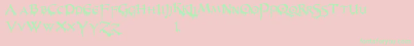 PrUncialCreepy Font – Green Fonts on Pink Background