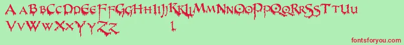 PrUncialCreepy Font – Red Fonts on Green Background