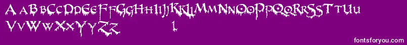 PrUncialCreepy-Schriftart – Weiße Schriften auf violettem Hintergrund