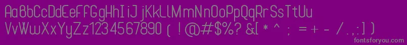Cona-fontti – harmaat kirjasimet violetilla taustalla