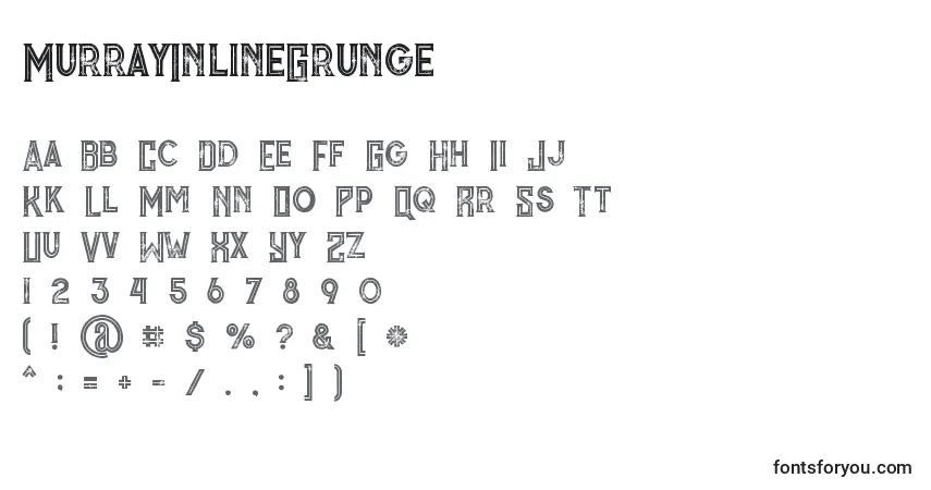 A fonte MurrayInlineGrunge – alfabeto, números, caracteres especiais