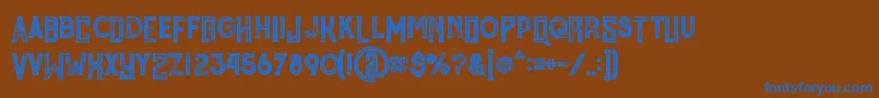 MurrayInlineGrunge Font – Blue Fonts on Brown Background