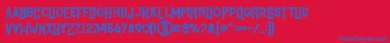 MurrayInlineGrunge Font – Blue Fonts on Red Background