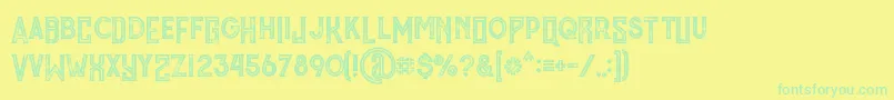 MurrayInlineGrunge Font – Green Fonts on Yellow Background