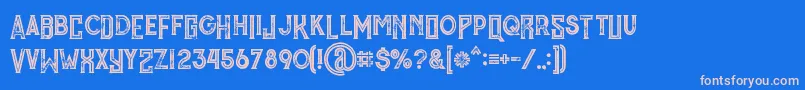 MurrayInlineGrunge Font – Pink Fonts on Blue Background