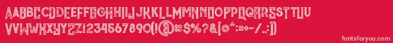 MurrayInlineGrunge-Schriftart – Rosa Schriften auf rotem Hintergrund