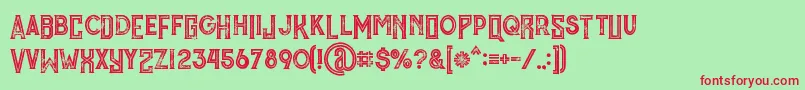 MurrayInlineGrunge Font – Red Fonts on Green Background