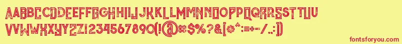 MurrayInlineGrunge Font – Red Fonts on Yellow Background