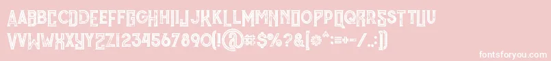 MurrayInlineGrunge-fontti – valkoiset fontit vaaleanpunaisella taustalla