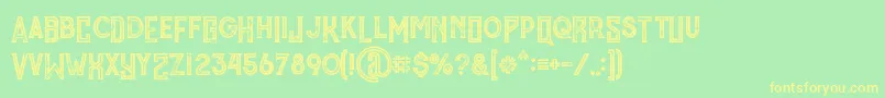 MurrayInlineGrungeフォントについての詳細 フォントMurrayInlineGrunge – 黄色の文字が緑の背景にあります