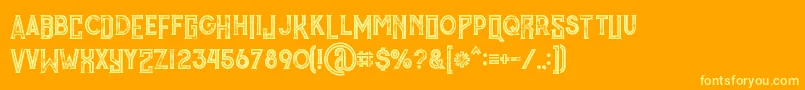 MurrayInlineGrunge Font – Yellow Fonts on Orange Background