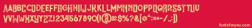 フォントMurrayInlineGrunge – 黄色の文字、赤い背景