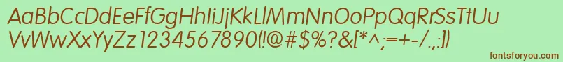 VolkswagenItalic Font – Brown Fonts on Green Background
